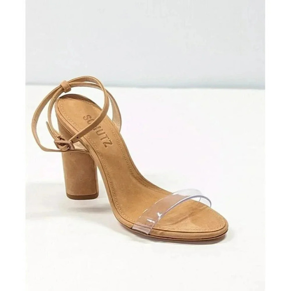 Schutz Women's Geisy Suede Illusion Ankle Strap Heel Sandals Size 6.5 MSRP $180 - Picture 2 of 12